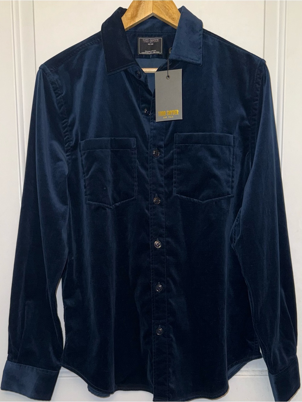 NWT Todd Snyder Plush Velvet Overshirt in “Midnight Blue”